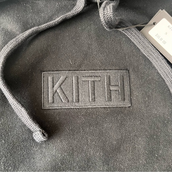 Classic Kith Box Logo Williams Logo Tonal Sweatshirt Hoodie Small New Black - Picture 3 of 6